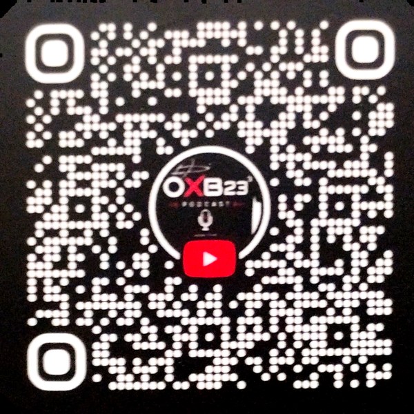 QR code linking to the OXB23³ Podcast YouTube channel